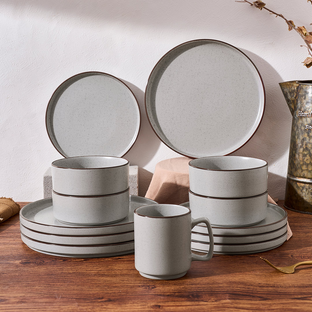 12 Piece Stoneware Dinnerware Set - Service for 4